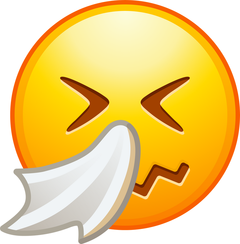 Sneezing emoji. Sneezing emoji. Allergy emoticon with a handkerchief, sneezeAllergy emoticon with a handkerchief, sneeze